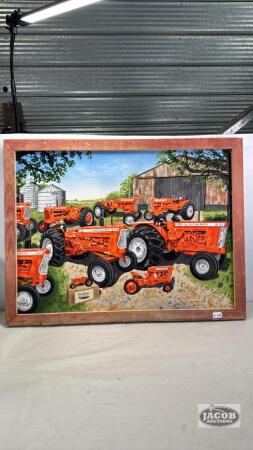 ALLIS CHALMERS FRAMED CANVAS ON BOARD PRINT
