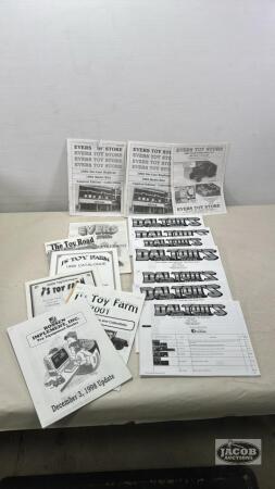 ASSORTED LOT OF TOY PRINT OUTS