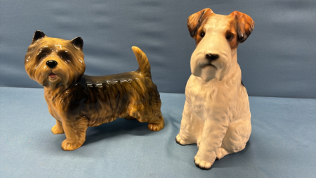 2 Dog Figurines -Made in England