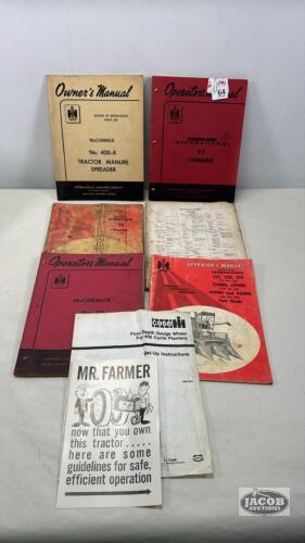 (7) INTERNATIONAL & JOHN DEERE OPERATORS MANUALS