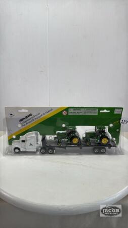 JOHN DEERE PETERBILT SEMI WITH (2) 7710 TRACTORS