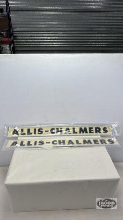 (2) ALLIS-CHALMERS D15 METAL HOOD LOGO'S