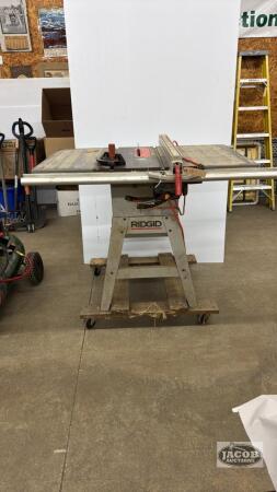 RIDGID 10IN TABLE SAW ON DOLLY