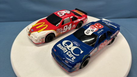 2 Plastic Nascar Vehicles No. 88 & No. 94 -11in Long -Played With