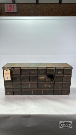 27 DRAWER PLASTIC HARDWARE ORGANIZER WITH CONTENTS