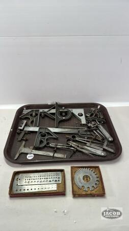 COMBINATION SQUARE, COMPASSES, GAUGES ETC.