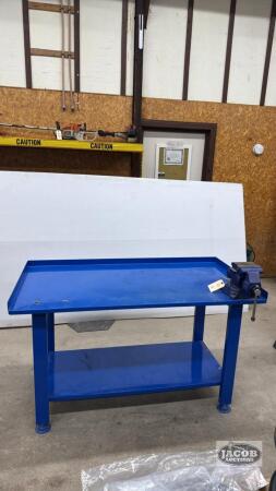 STEEL WORK BENCH WITH WILTON 5.5IN 4500 SWIVEL VICE