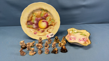 8in Occupied Japan Plate, 5in Wide Prussia Bowl & Qty of Tea Figurines