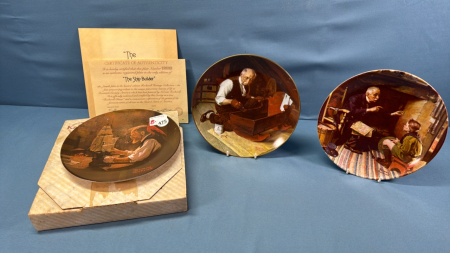 3 Norman Rockwell Collector Plates -Only 1 Has a Box