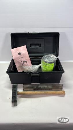 PLASTIC TOOL BOX WITH PIG TATTOOS & INK