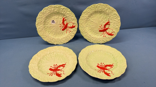 4 Carlton Ware Lobster Plates -9in Across