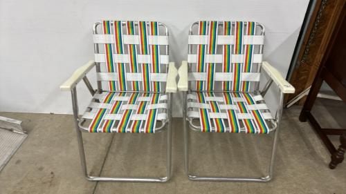 2 Aluminum & Web Style Lawn Chairs