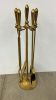 Set of 4 Brass Fireplace Tools on Stand - 2