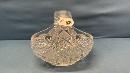 Heavy Crystal Basket -9in Wide x 8in High