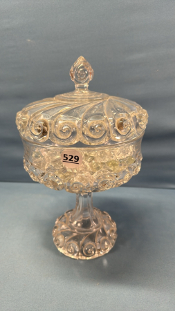 Heavy Glass Compote with Lid -12in High