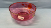 Cranberry Glass 9in Wide Bowl with Gold Overlay