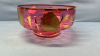 Cranberry Glass 9in Wide Bowl with Gold Overlay - 2