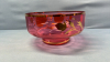 Cranberry Glass 9in Wide Bowl with Gold Overlay - 4