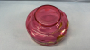 Cranberry Glass 9in Wide Bowl with Gold Overlay - 5