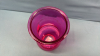 11in High Cranberry Coloured Glass Vase - 3