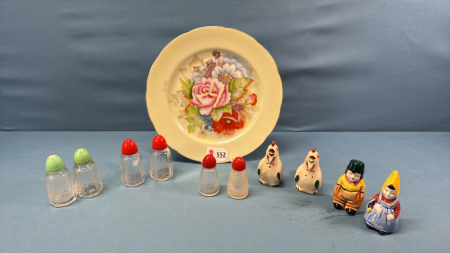 5 Pairs of Salt & Pepper Shakers on Plate