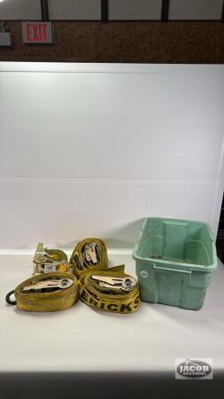 (4) 2IN RATCHET STRAPS ONE IS NEW