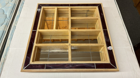 Curio Frame with Mirrored Back and Slag Glass Accents