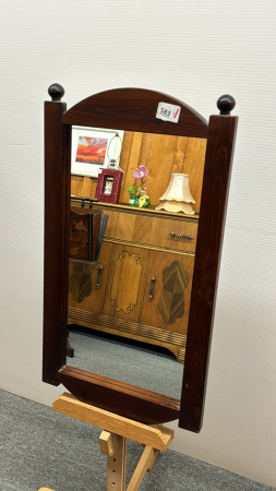 Wooden Framed Wall Mirror -14in Wide x 25in High