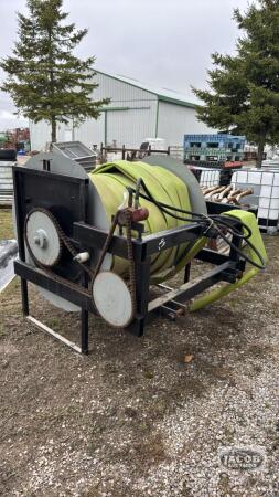 3PTH HYD. REEL WITH APPROX. 250FT OF 5IN DRAG LINE