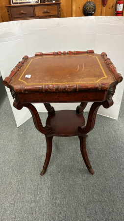 Parlour Table with Leather Style Top -Showing Wear