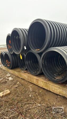 (8) 36IN ID. X 20FT PLASTIC CULVERT PIPE
