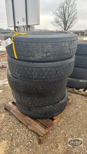 (5) USED 11R 22.5 TIRES
