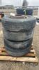 (4) USED 295/75R22.5 TIRES ON STEEL RIMS - 2