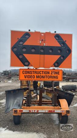CONSTRUCTION ZONE ARROW LIGHTS ON TRAILER