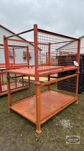 (2) STEEL STACKING CRATES