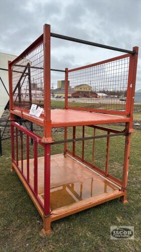 (2) STEEL STACKING CRATES