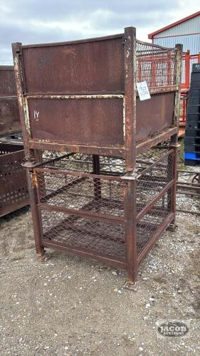 (2) STACKING STEEL BINS