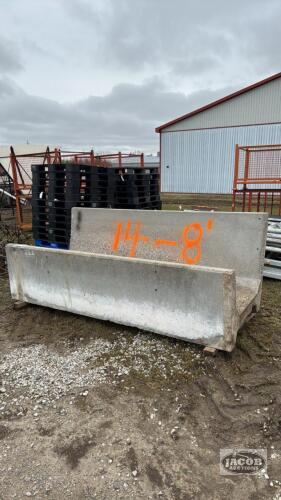 LOT OF 14 - 8FT PRE CAST J BUNKS