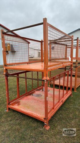 (2) STEEL STACKING CRATES