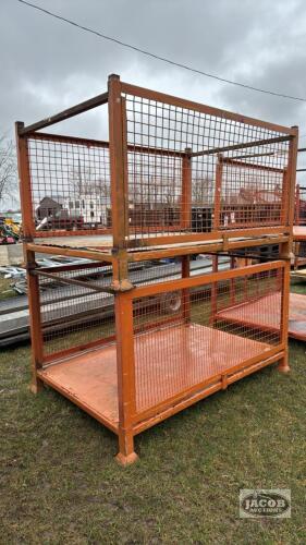 (2) STEEL STACKING CRATES