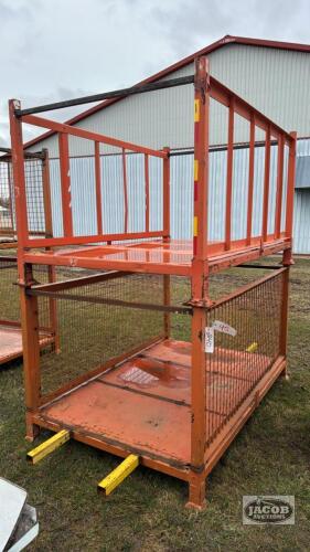 (2) STEEL STACKING CRATES