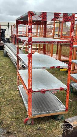 ROLLING SHELF WITH 5 SHELVES