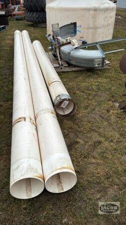 52FT OF PLASTIC SILO PIPE WITH ADJUSTABLE HOOD