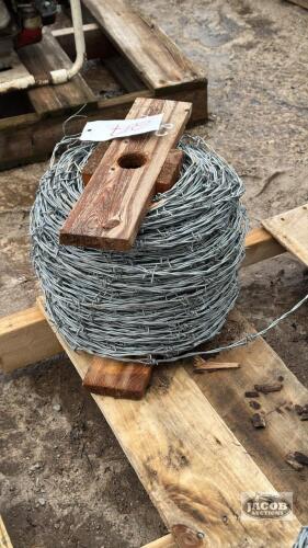 PARTIAL ROLL OF BARB WIRE - NEW