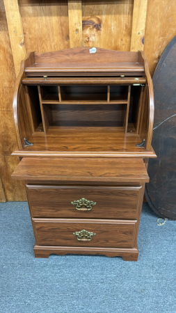 Lady's Roll Top Writing Desk with Pull-Out