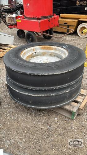 (2) FIRESTONE 7.50-20 4 PLY TIRES ON 6 BOLT RIMS