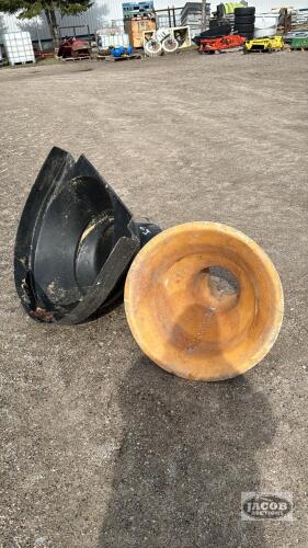 (2) FIBREGLASS & POLY SILO FUNNELS