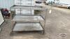 STAINLESS STEEL 3 SHELF CART WITH 4 SWIVEL CASTERS - 2
