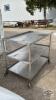 STAINLESS STEEL 3 SHELF CART WITH 4 SWIVEL CASTERS - 3