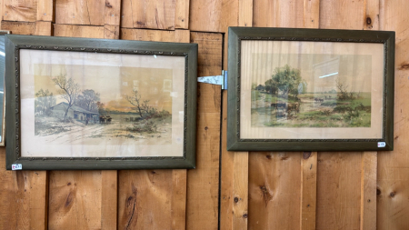 2 Framed Farm Prints by C. Weber